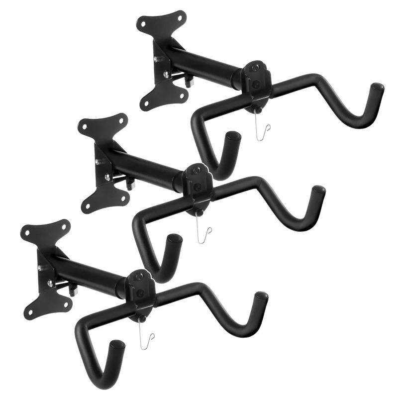 Maclean Fahrrad-Wandhalterung, horizontal, Stahl, max. Belastbarkeit 30 kg, MC-484, 3 Stück
