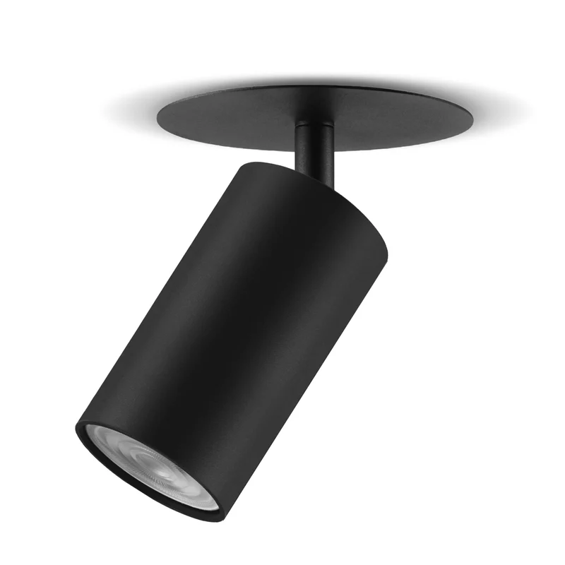 Maclean Decken Einbauleuchte / Spot, rund, Aluminium, GU10, 55x100mm, Farbe schwarz, MCE364 B