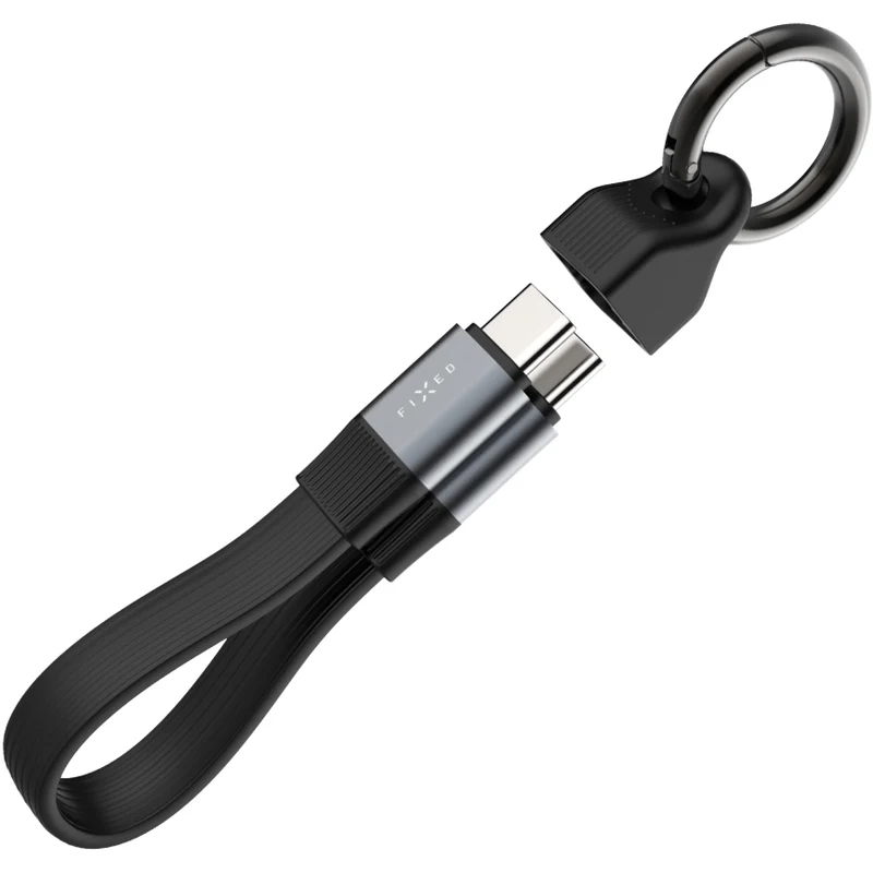 Kabel USB-C auf USB-C 240W PD, 4K 60Hz, USB 3.2 Gen 2, Fixed Clip Cable, mit Karabiner, Schwarz
