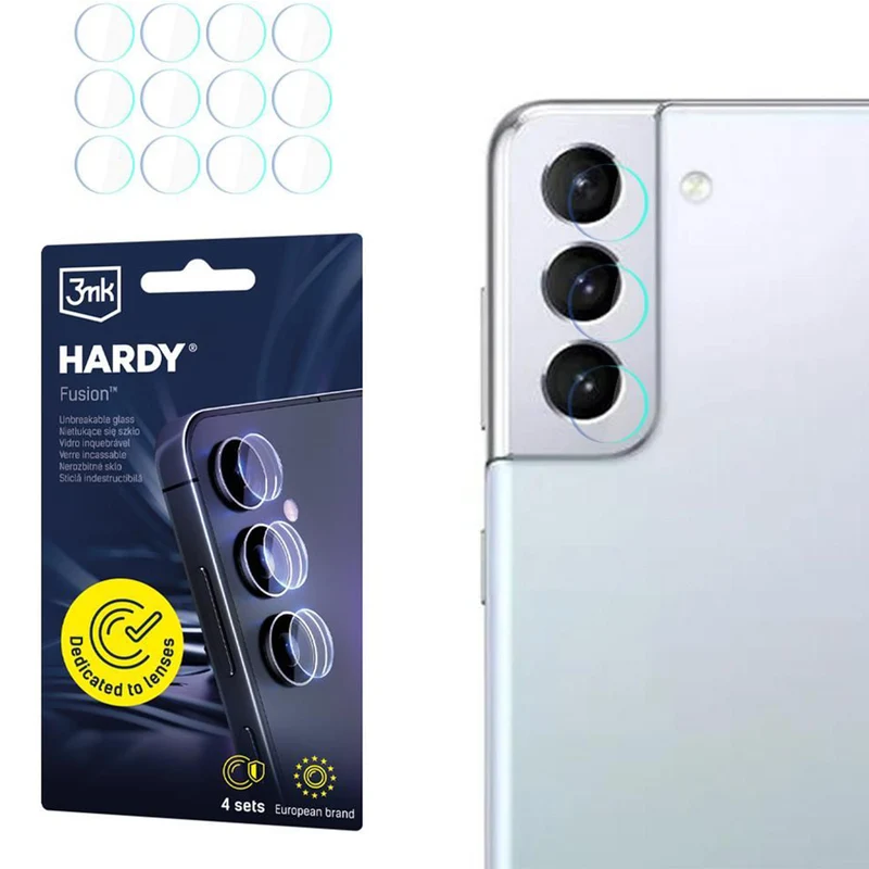 4x Hybridglas Kameraschutz für Galaxy S22 5G, 3mk Hardy Fusion Lens Protection