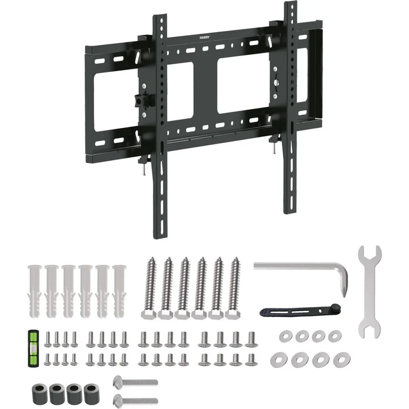 Wandhalterung für TV und Monitor 32–80" mit VESA, 3mk Hardy SlimGrip Pro 80, Schwarz