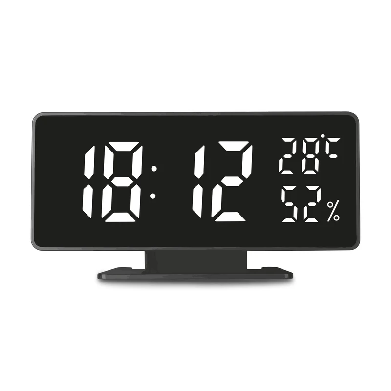 Uhr mit Alarm und Thermometer GreenBlue GB395 Hygrometer Schwarz