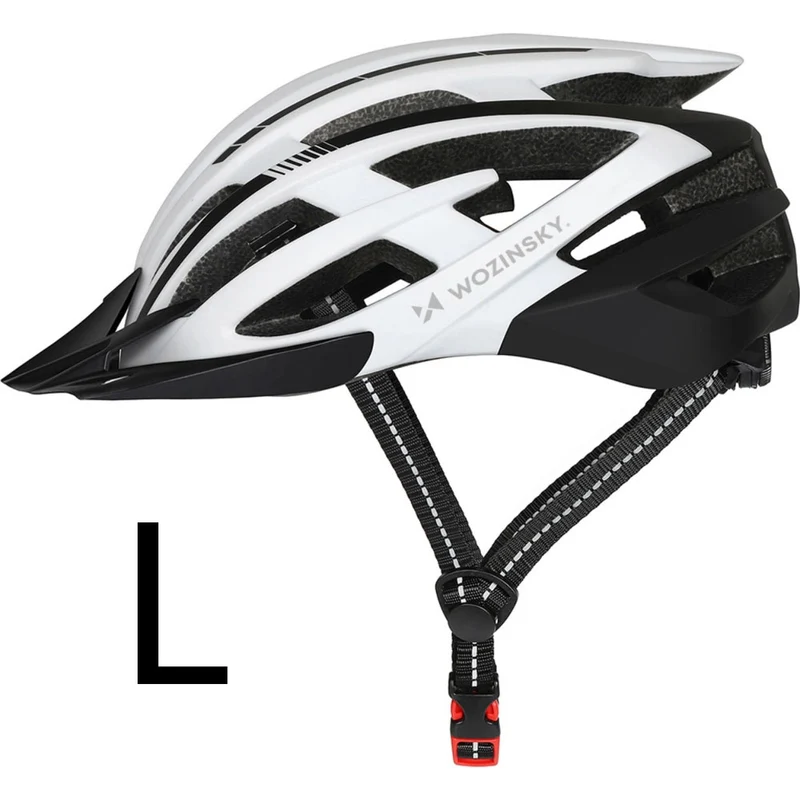 MTB- Fahrradhelm Wozinsky HT-28VCB mit abnehmbarem Schirm L, 57-62 cm, Schwarz und weiß
