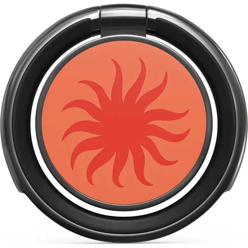 Haltering für Smartphone, Burga Printable Ring Holder, mit 360° Rotation und Standfunktion, Sunkissed, Silbern-Rot