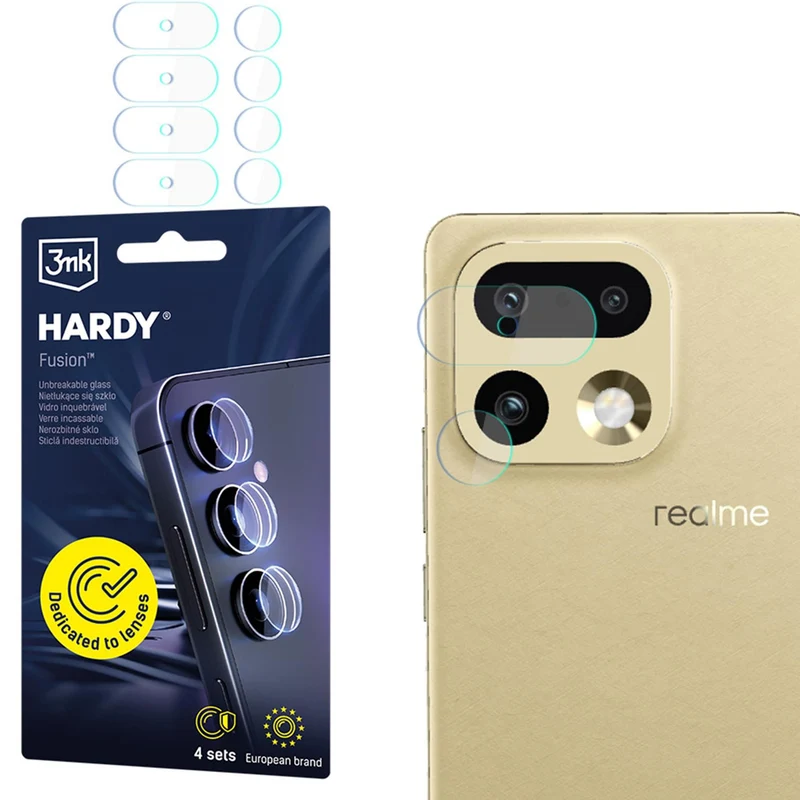 4x Hybridglas Kameraschutz für Linsen für Realme 16 Pro 5G, 3mk Hardy Fusion Lens Protection
