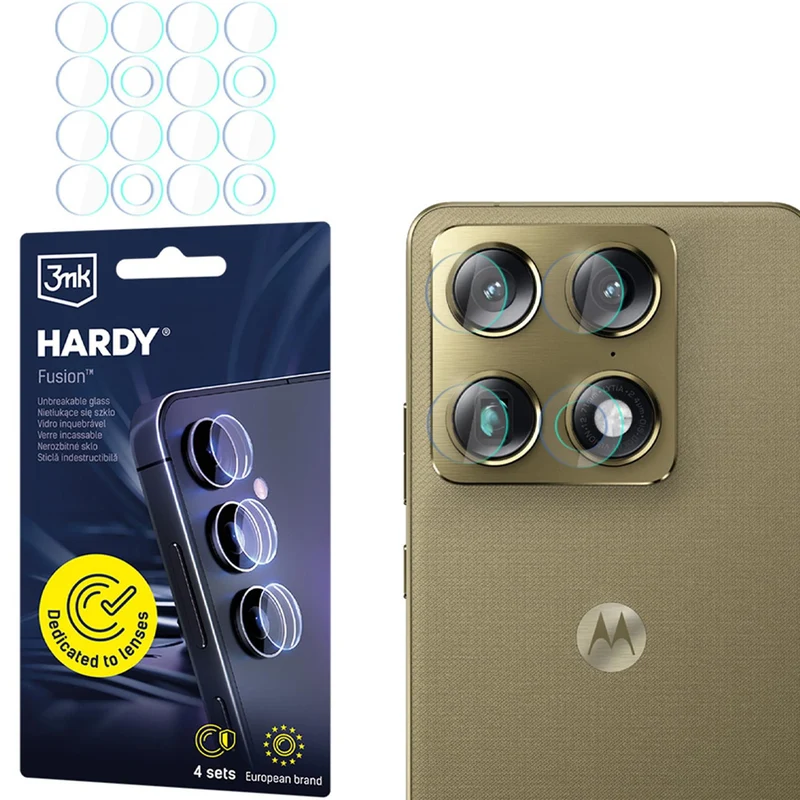 4x Hybridglas Kameraschutz für Linsen für Motorola Signature, 3mk Hardy Fusion Lens Protection