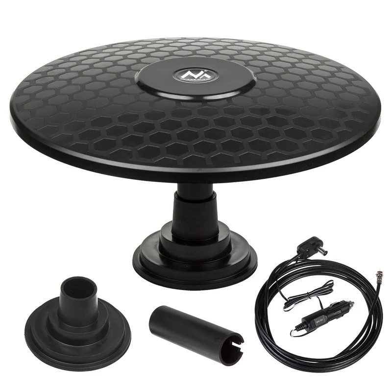 Maclean MCTV-945 Omnidirektionale Antenne Multidirektionale Außenantenne Aktive Fernseher-Antenne (Magnet - 12/24V)