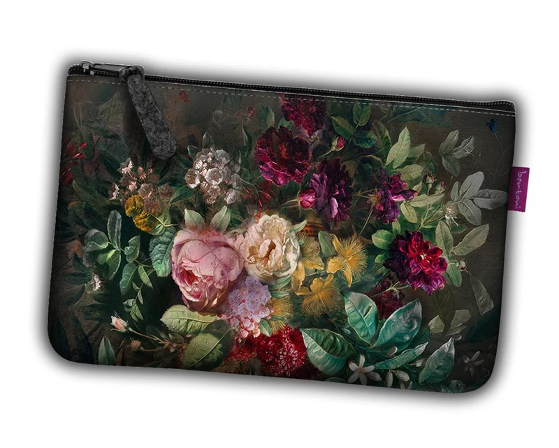 Taschenorganizer aus Filz Kulturbeutel mit Reißverschluss Kosmetiktasche für Make-Up Organizer Blumenstrauß