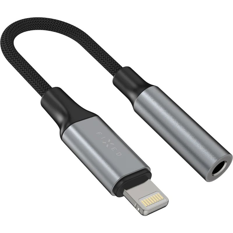 Adapter Audio Lightning (Stecker) auf 3.5 mm Klinke (Buchse), Fixed Link, Dunkelgrau