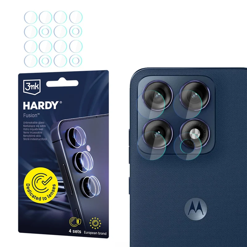 4x Hybridglas Kameraschutz für Motorola Edge 70 Pro, 3mk Hardy Fusion Lens Protection