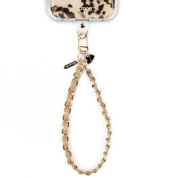 Universal-Handyband für das Handgelenk, Crong Phone Charm, Goldbeige