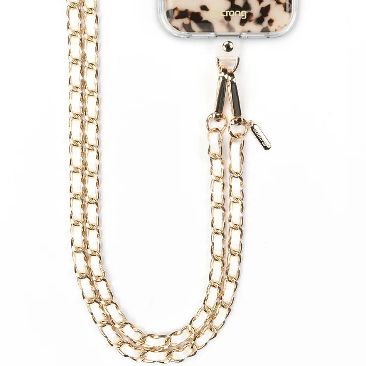 Universal-Handyband für die Schulter, Crong Phone Crossbody, weiß-gold