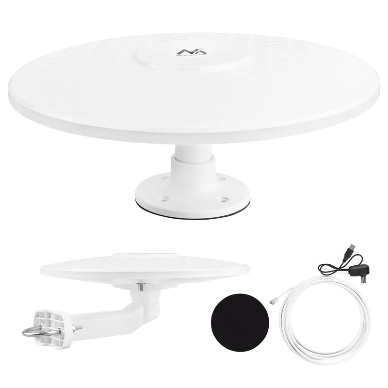 Maclean DVB-T/T2 HEVC Rundstrahlantenne, aktiv, Camper, zentrale Kabelbefestigung, MCTV-104