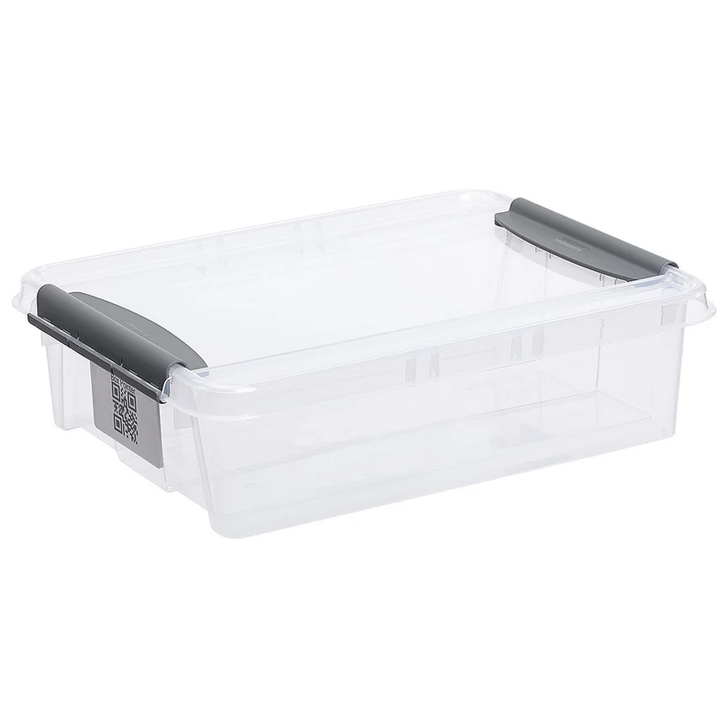 Aufbewahrungsbox mit Deckel und QR-Code Stapelbar Transparent 8L