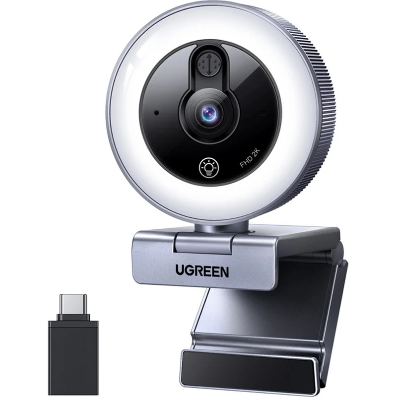 Ugreen CM910 Webcam mit Mikrofon für Laptops, 2K, 30 FPS, USB, LED
