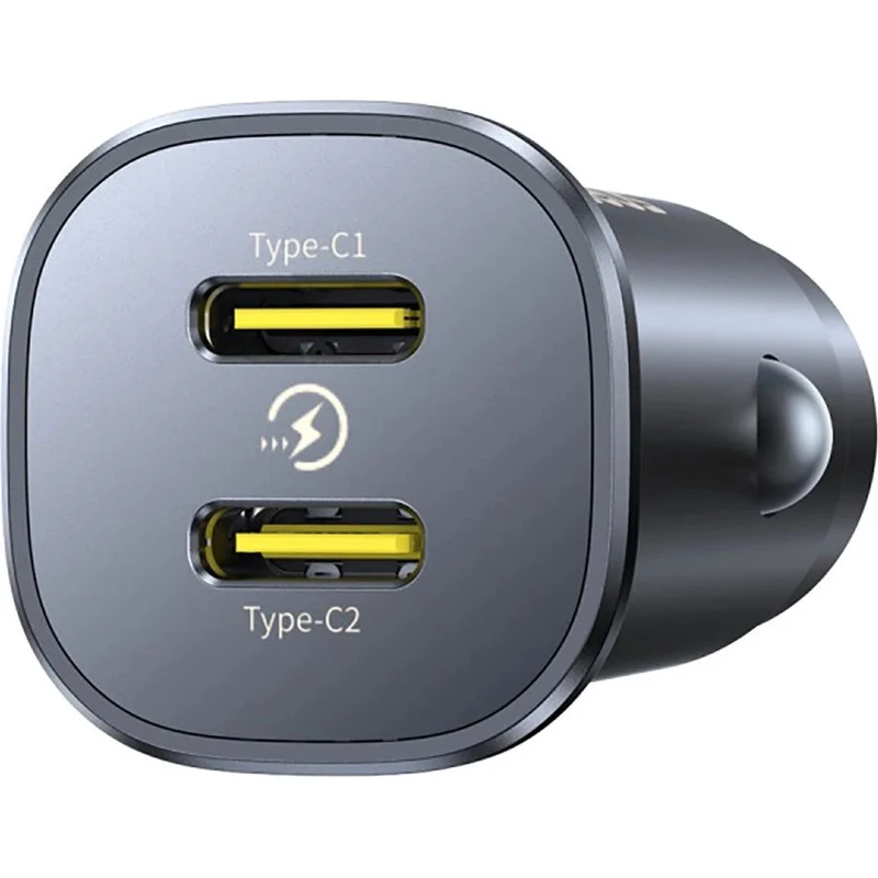 Autoladegerät 2x USB-C, Baseus GoTrip DP1, 30W, QC, PD, PPS, AFC, FCP, Schwarz