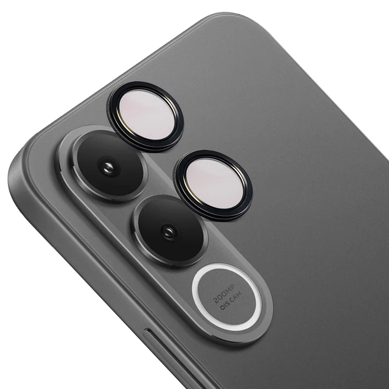 Glas für die Kamera für Vivo V70 FE 5G, Bizon Glass Snap Lens, 1 Set, Schwarzer Rahmen