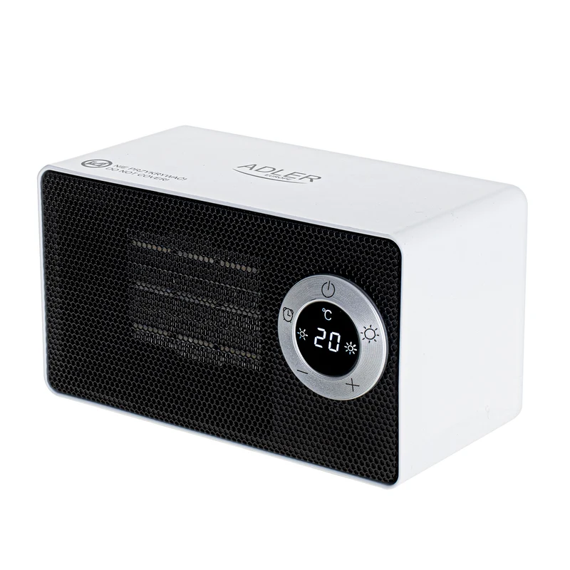 Adler Europe AD 7746 Heizlüfter aus Keramik mit LCD-Display, Timer 1-8 Stunden, Temperaturregulierung 10-49°C, Zwei Heizstufen: 700W, 1000W, Automatische