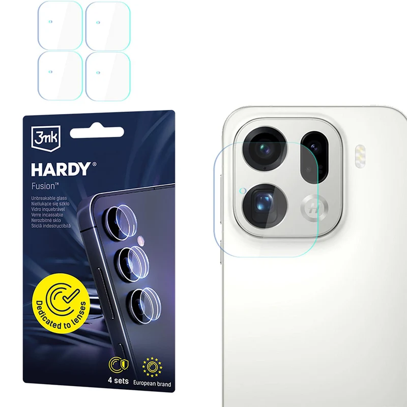 4x Hybridglas Kameraschutz für Linsen für Oppo Find X9 Pro, 3mk Hardy Fusion Lens Protection
