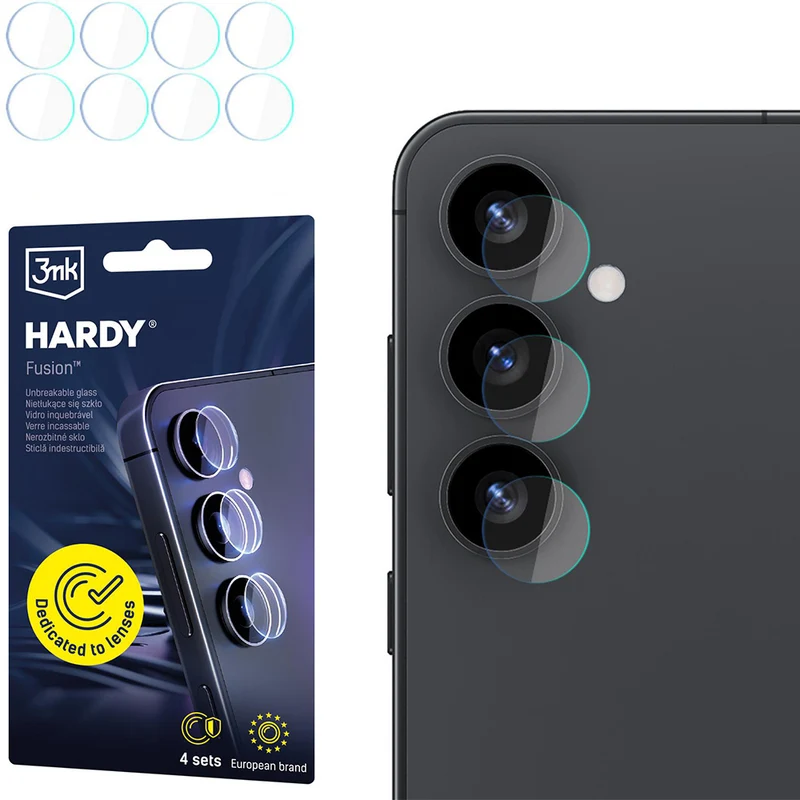 4x Hybridglas Kameraschutz für Linsen für Galaxy S25, 3mk Hardy Fusion Lens Protection