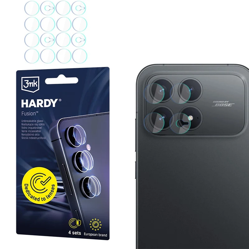 4x Hybridglas Kameraschutz für Linsen für Xiaomi POCO F8 Pro, 3mk Hardy Fusion Lens Protection