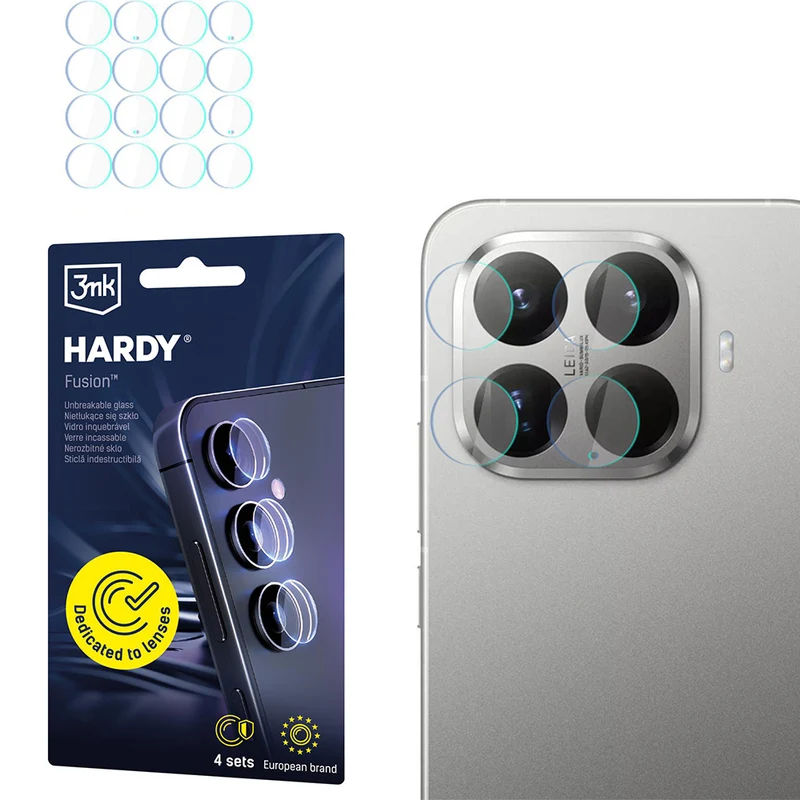 4x Hybridglas Kameraschutz für Linsen für Xiaomi 15T Pro, 3mk Hardy Fusion Lens Protection
