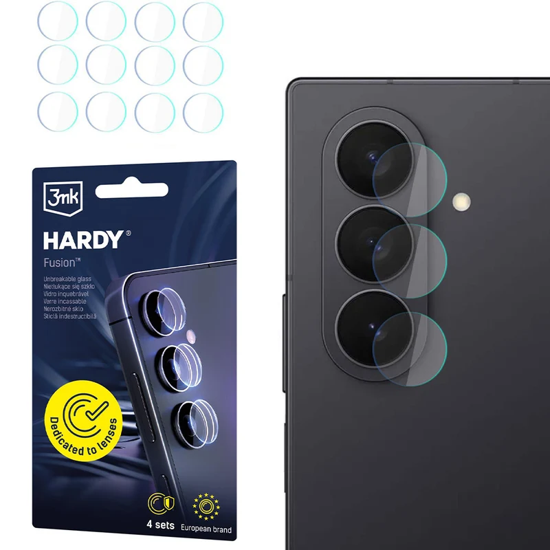 4x Hybridglas Kameraschutz für Linsen für Galaxy Z Fold7, 3mk Hardy Fusion Lens Protection