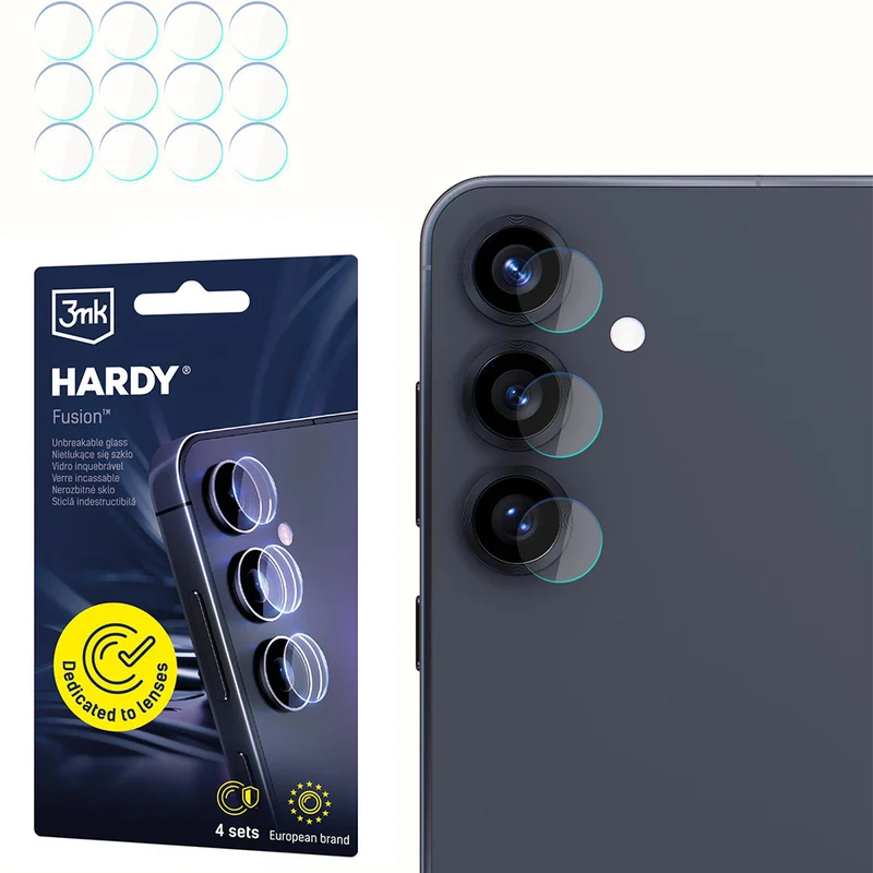 4x Hybridglas Kameraschutz für Galaxy S25 FE, 3mk Hardy Fusion Lens Protection