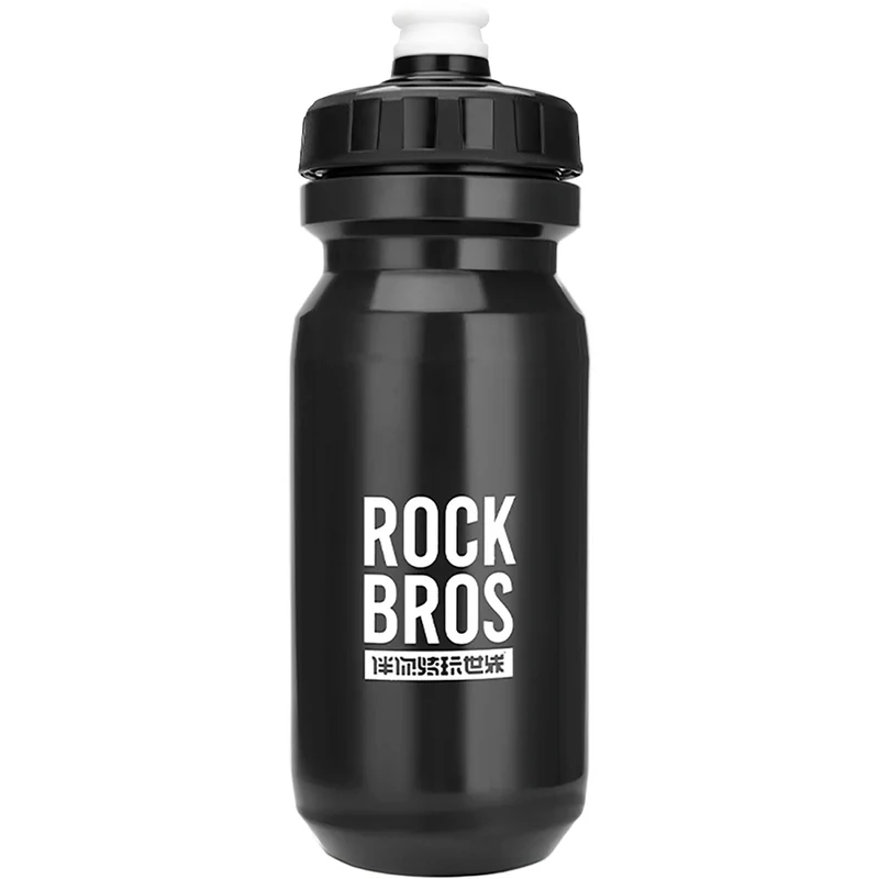 Fahrrad Trinkflasche 600 ml, Rockbros, mit weichem Mundstück und Staubschutzkappe, Schwarz