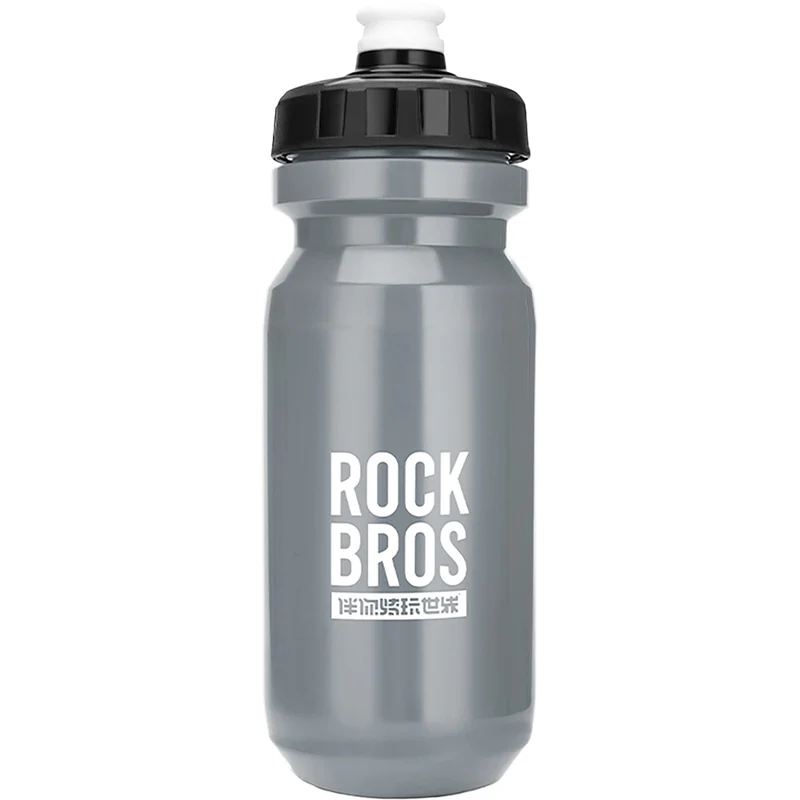 Fahrrad Trinkflasche 600 ml, Rockbros, mit weichem Mundstück und Staubschutzkappe, Grau