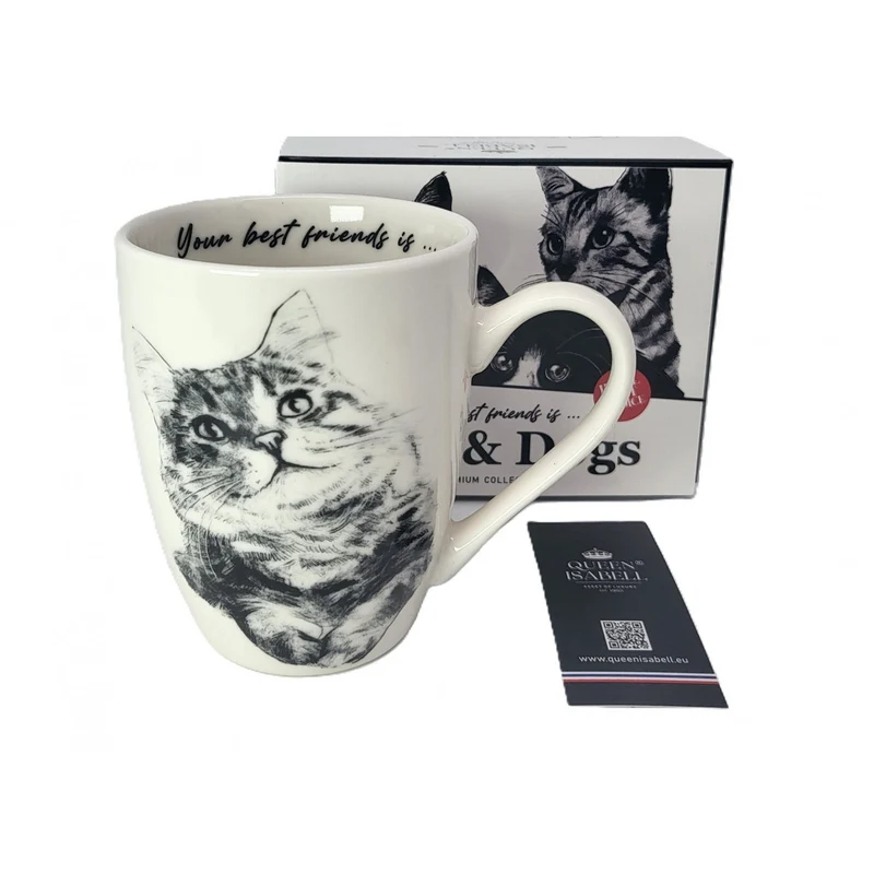 Königin Isabel Porzellanbecher, sibirische Katze, 350ml, Q1-05201