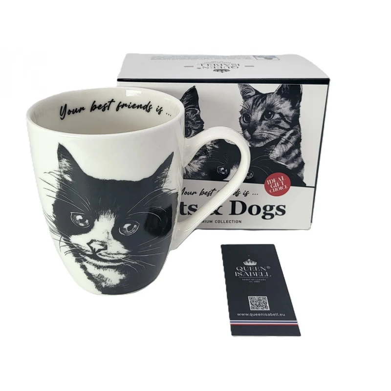 Königin Isabel Porzellanbecher, Europäische Katze, 350ml, Q1-05218