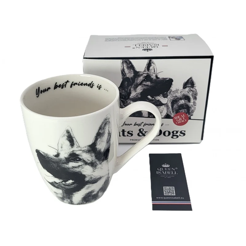 Königin Isabel Porzellanbecher, Deutscher Schäferhund, 350ml, Q1-05232