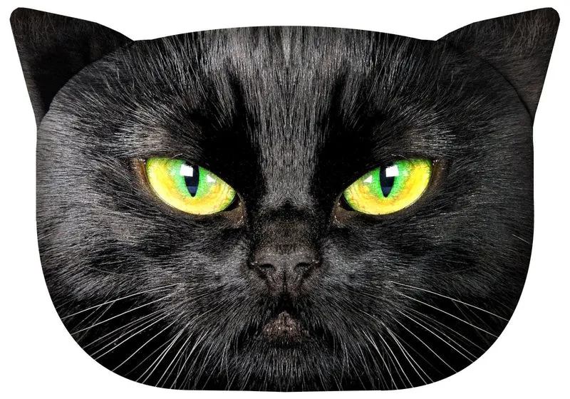 Knuddeliges Designer Kissen mit Katzen-Motiv Katzenkissen Dekokissen Zierkissen mit verdecktem Reißverschluss und Füllkissen Nero