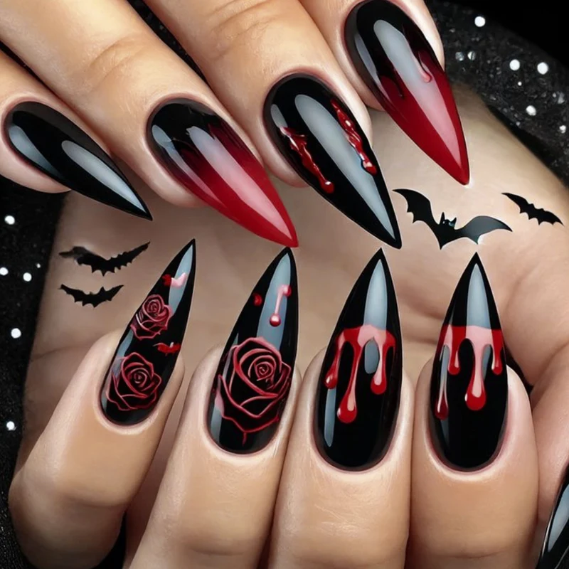 Gothic Horror Themed Nail Art Extensions Karnz
