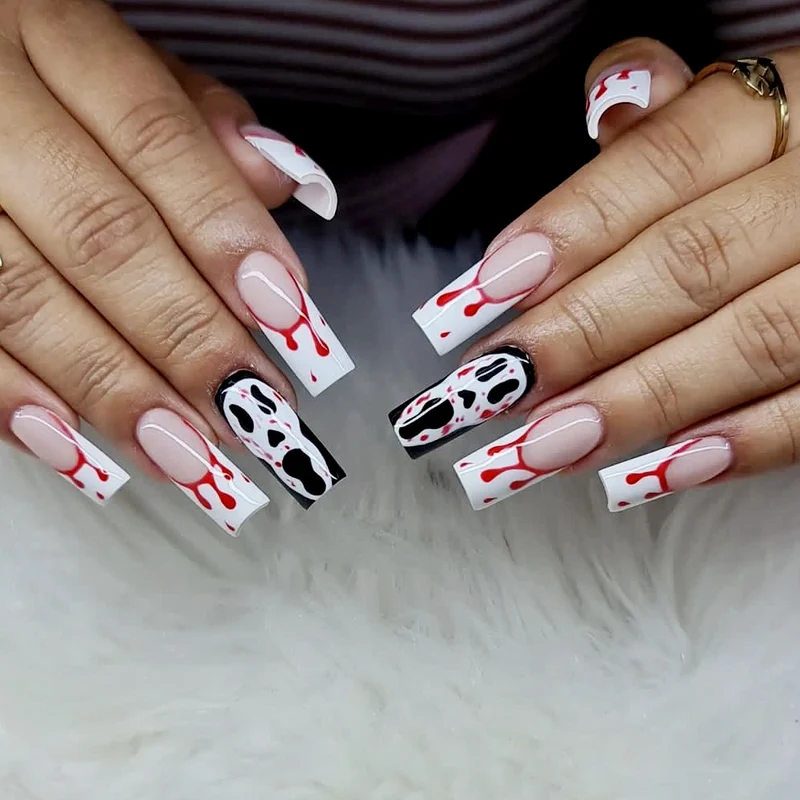 Gothic Blood-Spatter Acryl-Nagelkunst Extensions Karnz