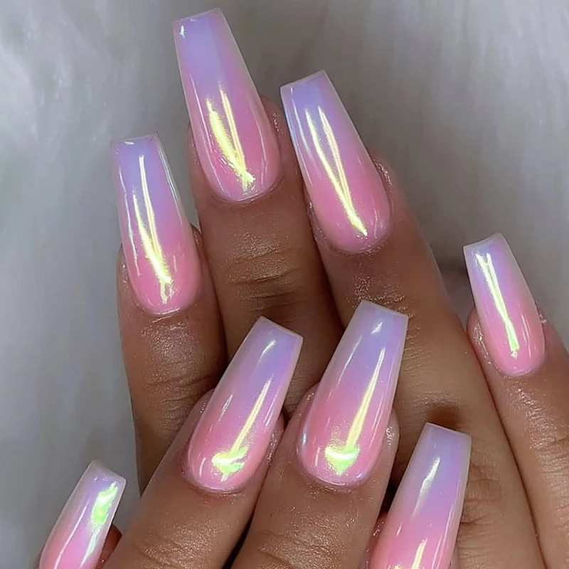 Glänzende Ombre Gel Nagelkunst Verlängerungen Karnz