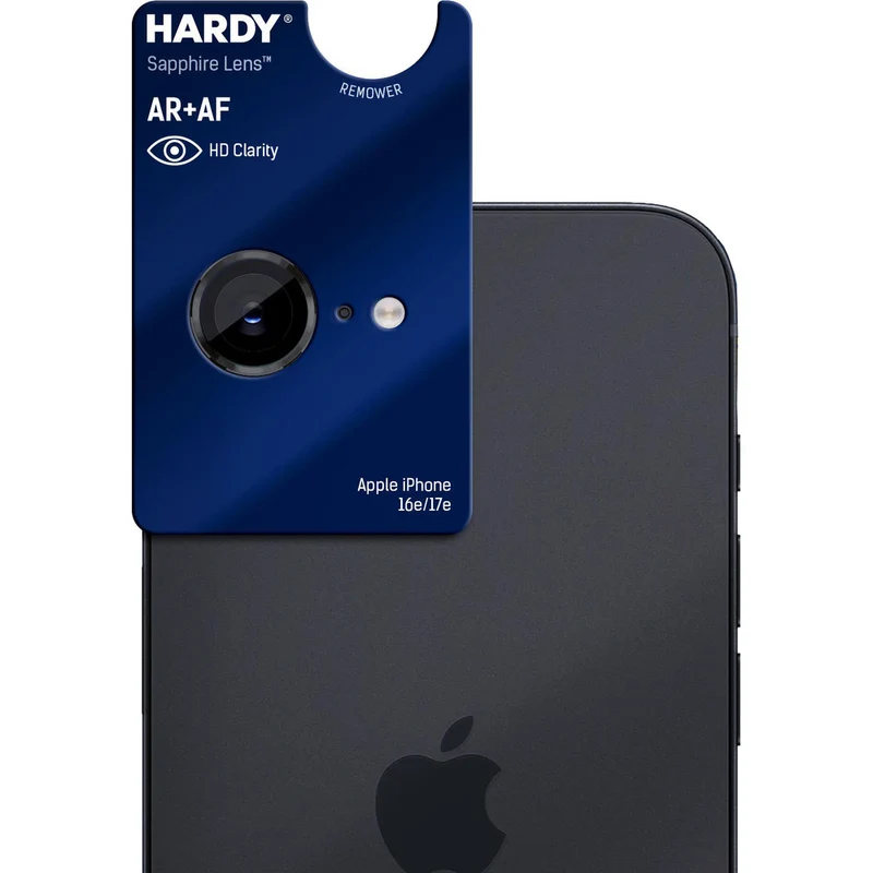 Saphirglas für die Kamera mit Applikator für iPhone 17e / 16e, 3mk Hardy Sapphire Lens, Schwarz