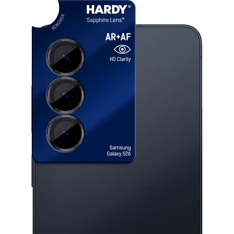 Saphirglas für die Kamera mit Applikator für Galaxy S26, 3mk Hardy Sapphire Lens, Schwarz