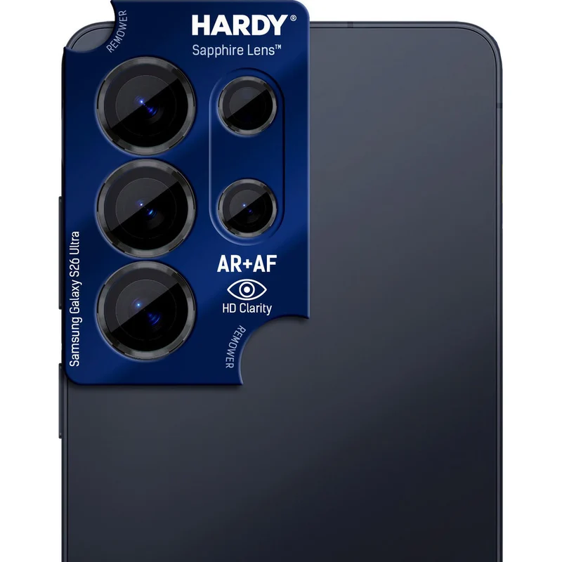 Saphirglas für die Kamera mit Applikator für Galaxy S26 Ultra, 3mk Hardy Sapphire Lens, Schwarz