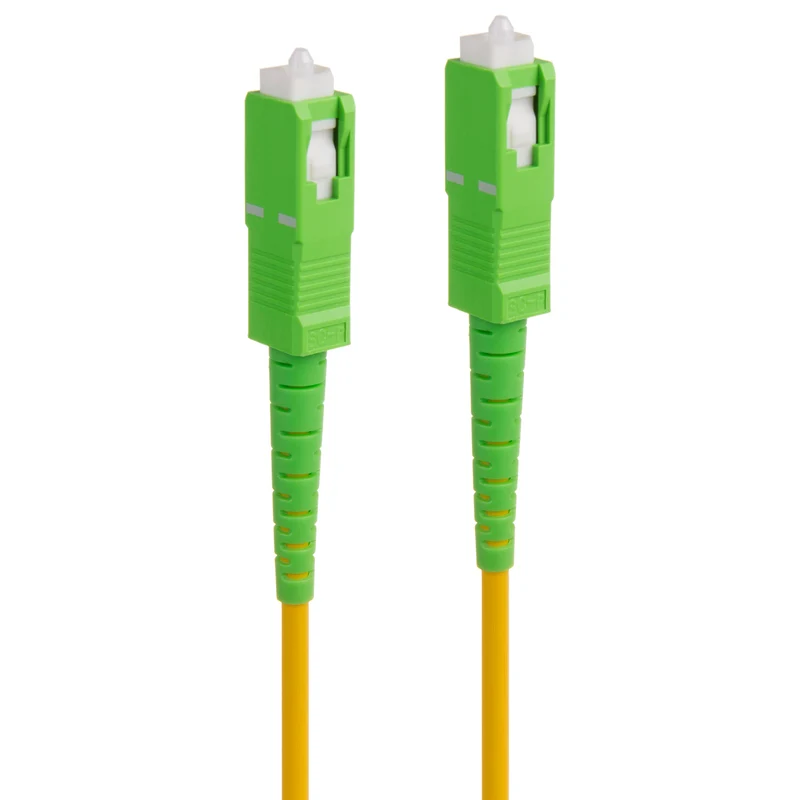 Glasfaser-Kabel SC/APC auf SC/APC Patchkabel Simplex Singlemode Glasfaserkabel Lichtwellenleiter Fiber Patch Cable Gelb/grün (1m)