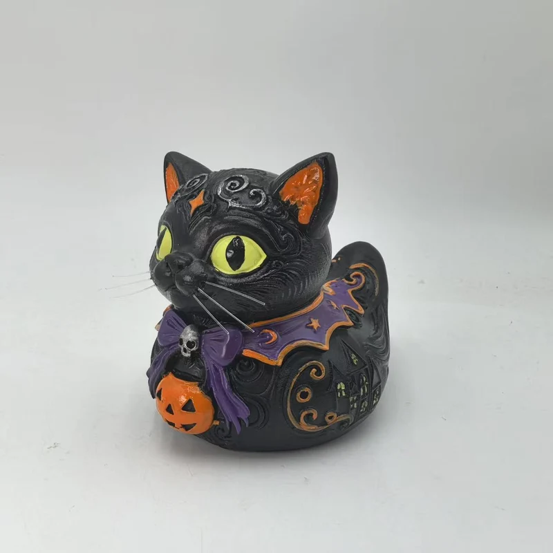 Dekorative Halloween-Katzenfigur Karnz