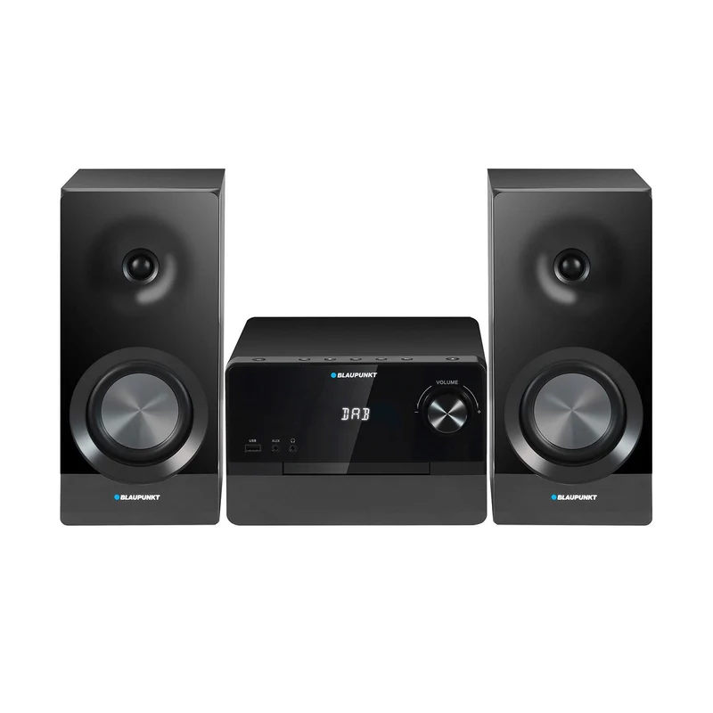 Blaupunkt Micro-Stereoanlage, 100 W RMS Leistung, DAB+-Tuner, LED-Display, FM-Radio, Teleskopantenne im Lieferumfang enthalten, HDMI-ARC-Anschluss, CD/MP3/USB/BT, Uhr mit Weckfunktion, MS49DAB
