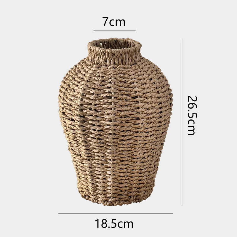Dekorative Korbvase aus geflochtenem Naturmaterial Karnz