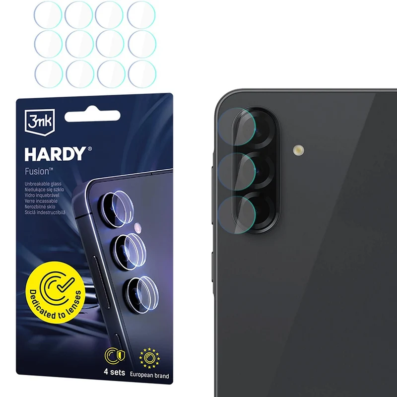 4x Hybridglas Kameraschutz für Linsen für Galaxy A57 5G / A37 5G, 3mk Hardy Fusion Lens Protection