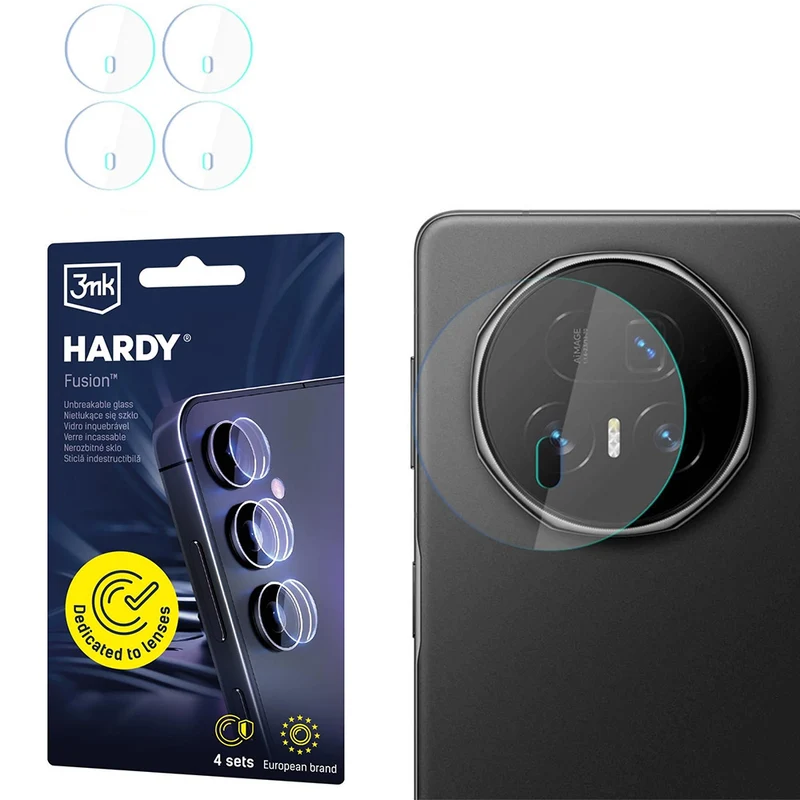 4x Hybridglas Kameraschutz für Linsen für Honor Magic V5, 3mk Hardy Fusion Lens Protection