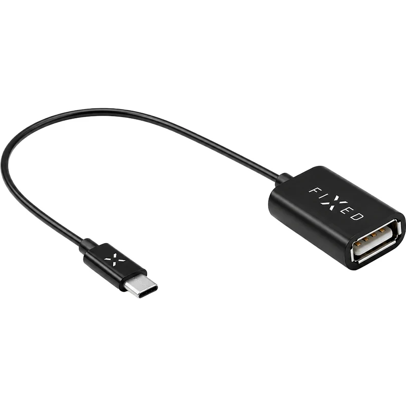Adapter OTG USB-A (Buchse) auf USB-C (Stecker), Fixed OTG Adapter, 12 cm, Schwarz