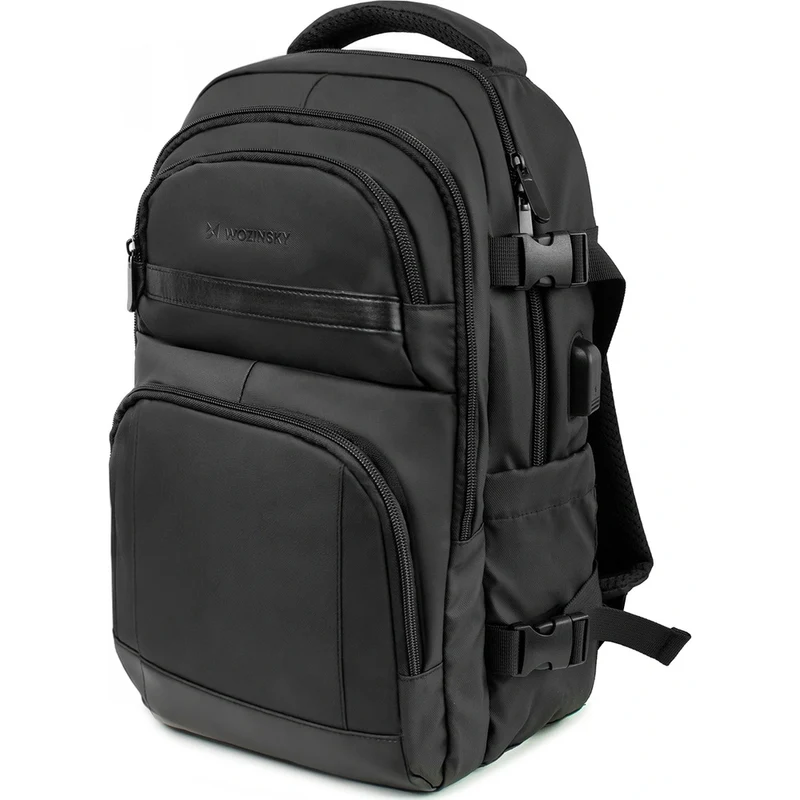 Reiserucksack mit Platz für einen Laptop, 20l, 40x20x25 cm, Wozinsky WPW-20L, Schwarz