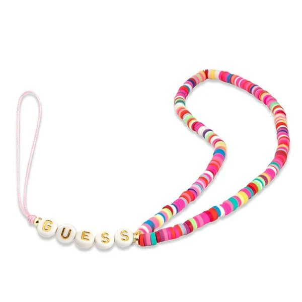 Universal-Handyband für das Handgelenk, Guess Phone Heishi Beads Strap, Bunt-rosa