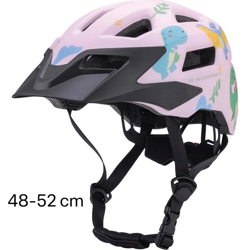 MTB-Kinderhelm Wozinsky HT-45R mit abnehmbarem Schirm, 48–52 cm, Rosa